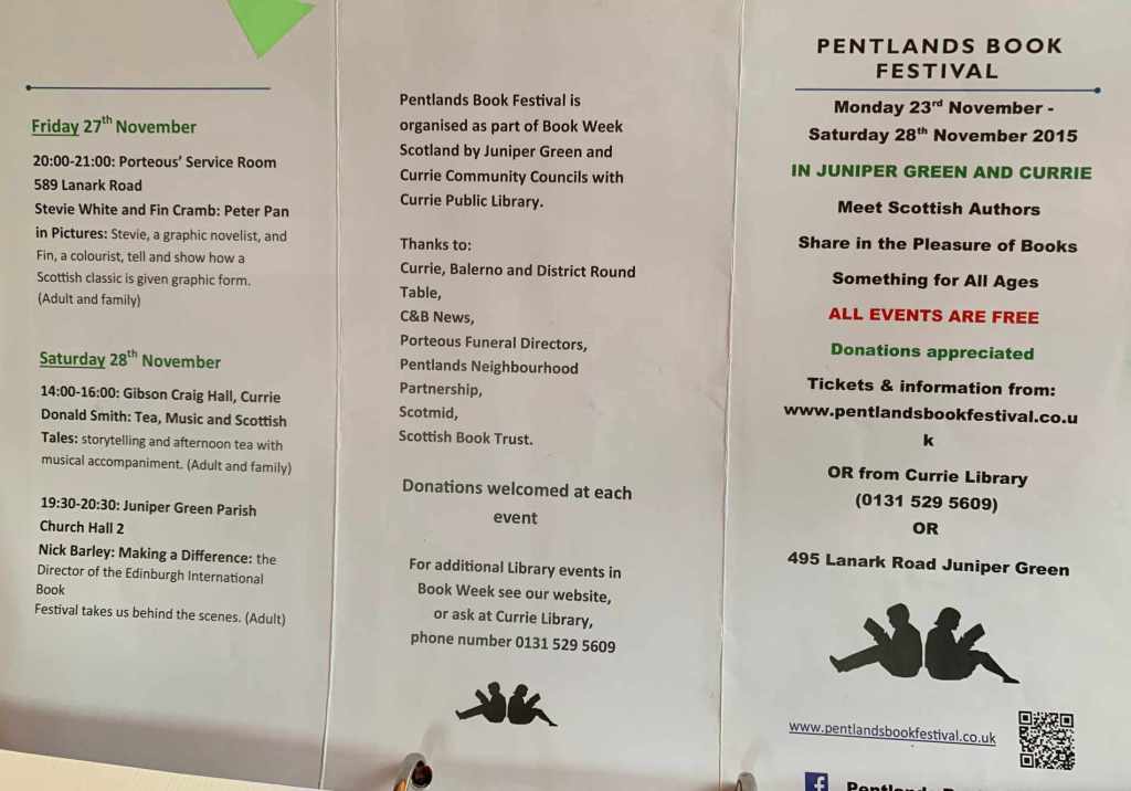 Pentlands Book Festival flyer from 2015.
